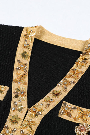 Noir 2 Pièces Femmes Costumes avec Strass